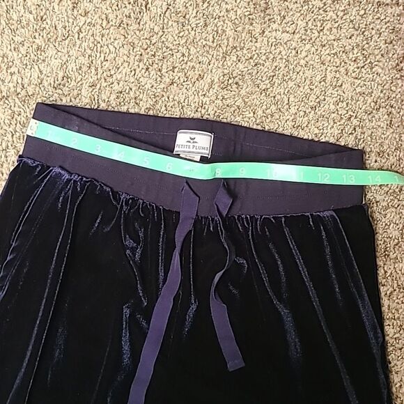 Petite Plume Velour Lounge pants Small Navy Joggers Plush Comfort Chic Glamour - Picture 3 of 7